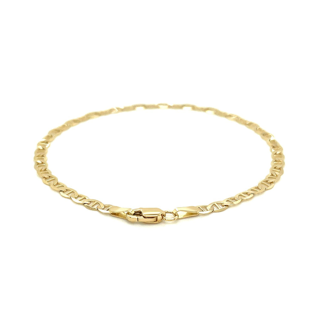 3.2mm 14k Yellow Gold Mariner Link Anklet - PhishStones Products