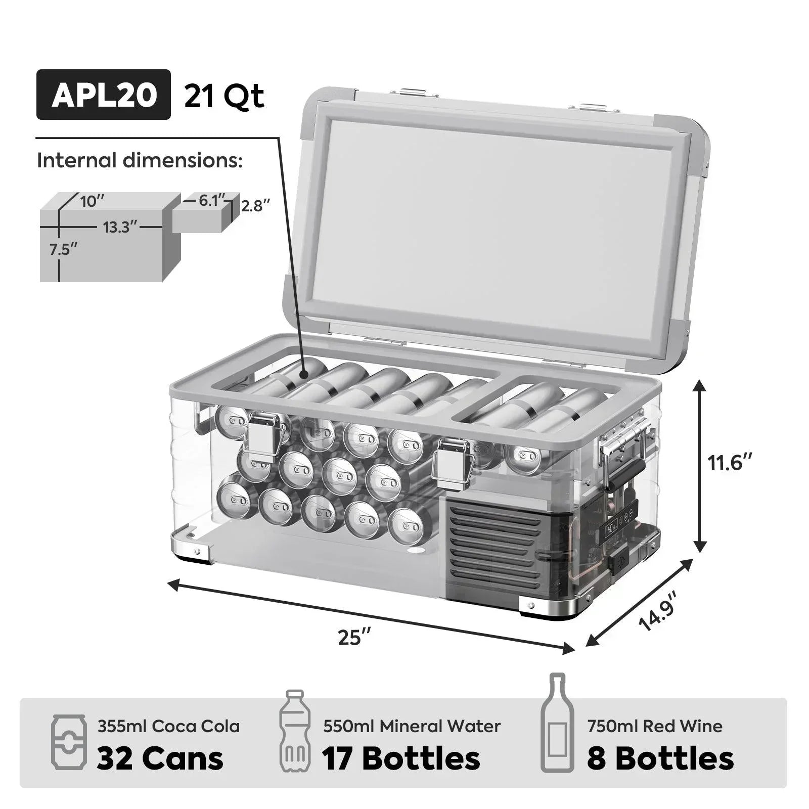 ICECO APL20 21QT Light Duty Single Zone Aluminum Freezer