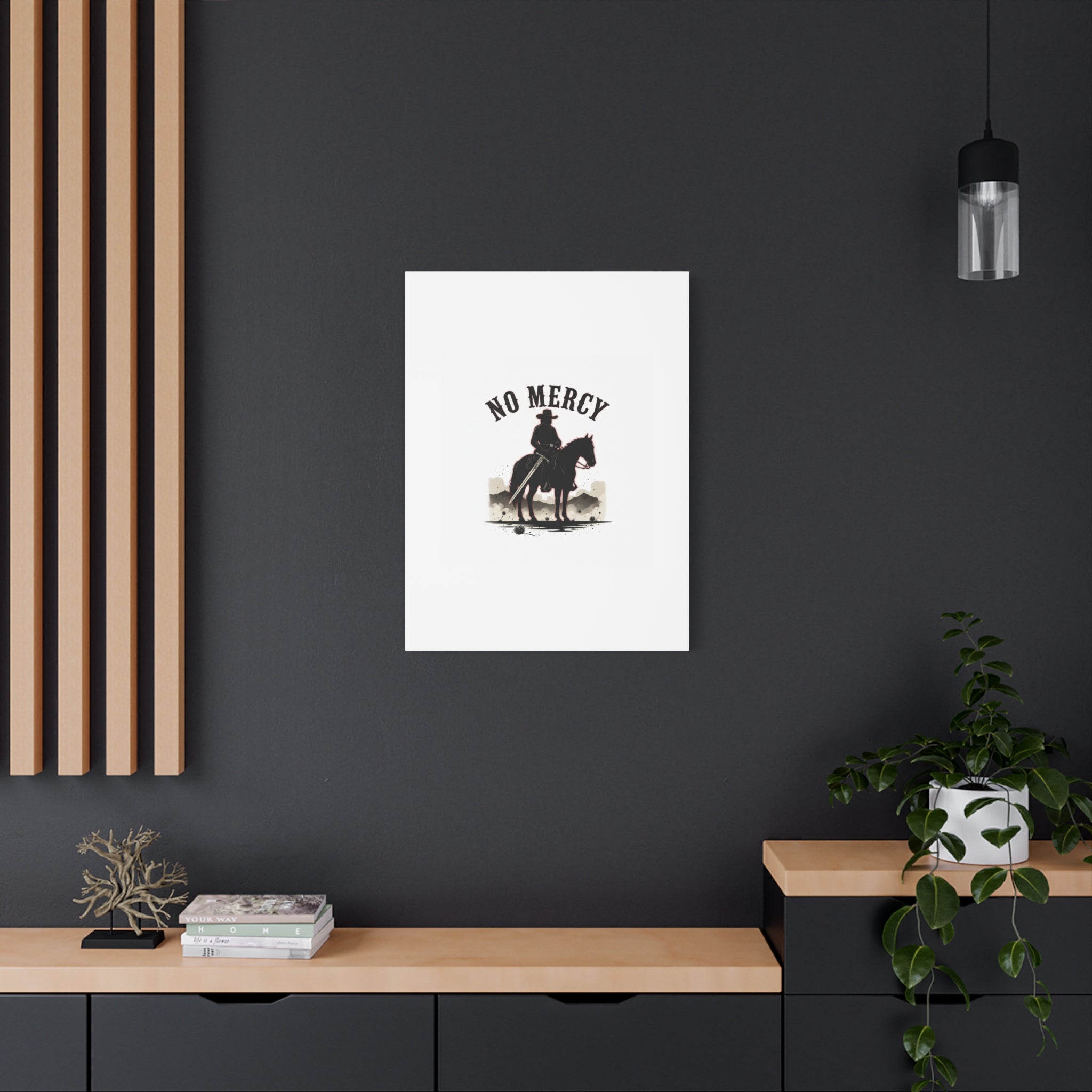 No Mercy Cowboy Skull Canvas | western skull art, gothic Americana