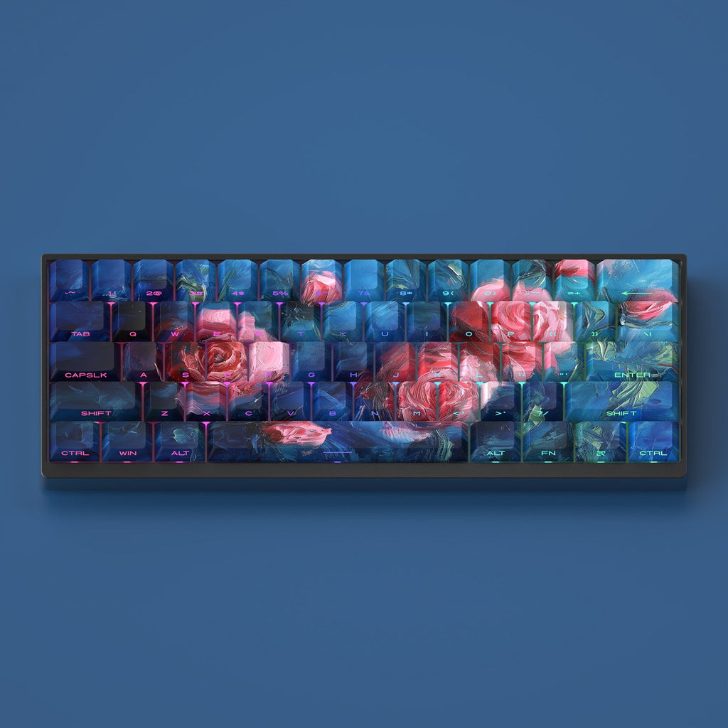 Oil Painting Style Side Carving Transparent Original PBT Atk68 Key Cap