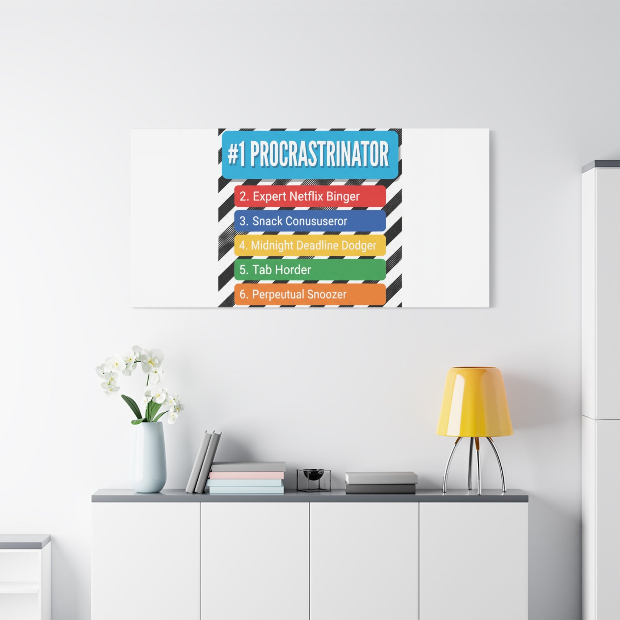 #1 Procrastinator Canvas, Rank-Style List Poster | Top-List Ranking Obsession