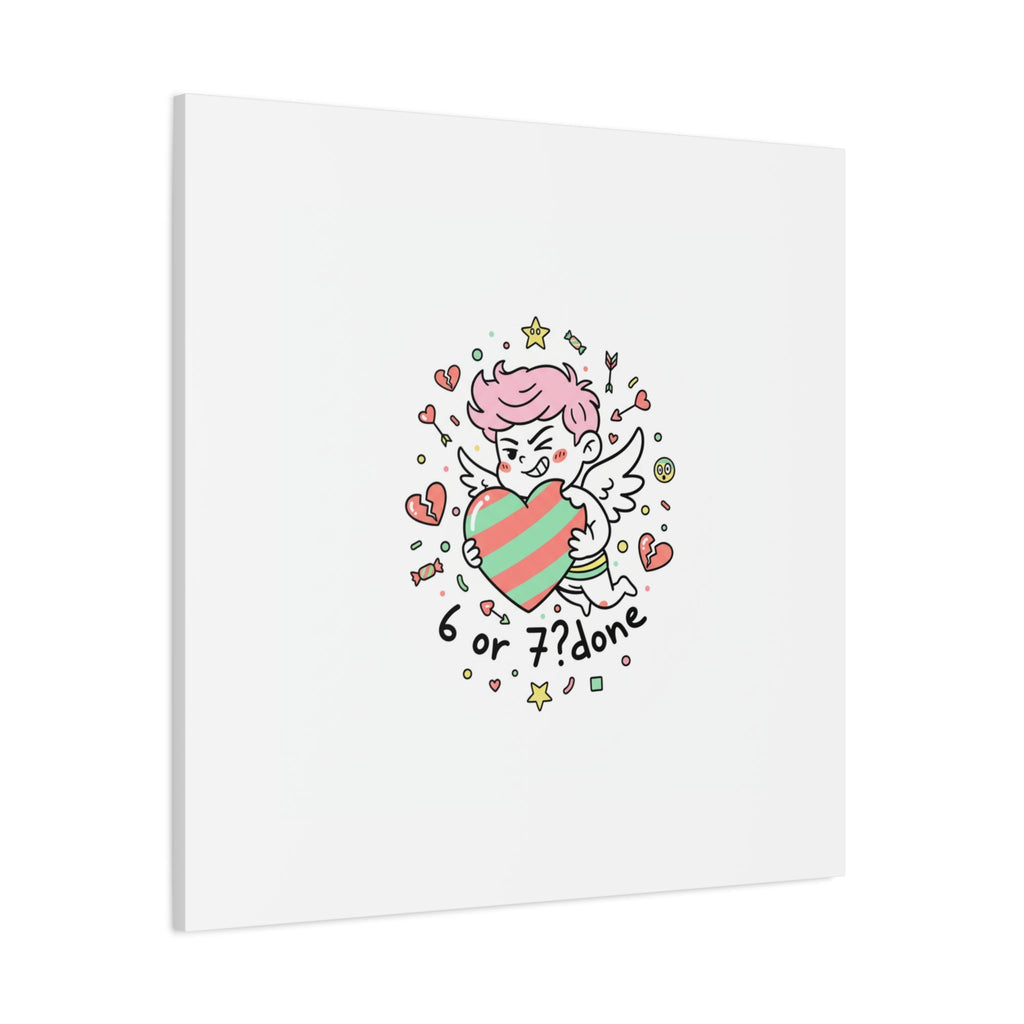 Weird Cupid heart illustration Canvas | Weird Valentine, quirky chaotic love
