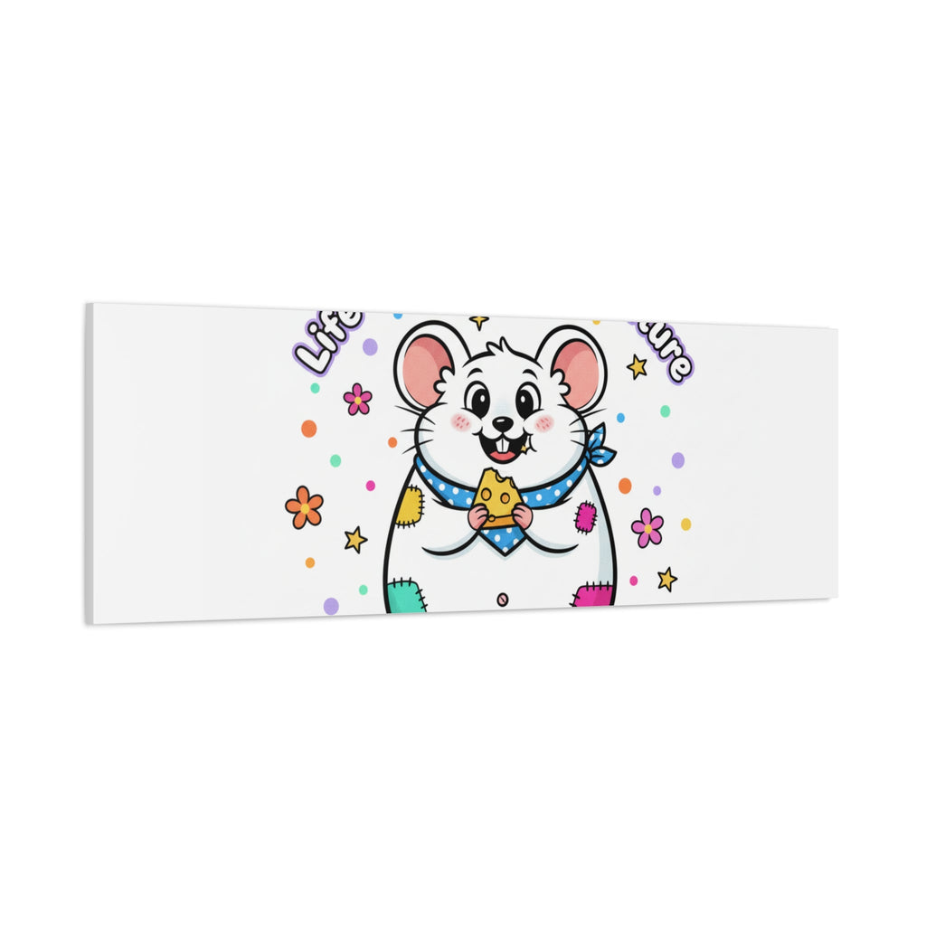 Life's a Cheese Adventure Canvas | Rodent-Core rat art print