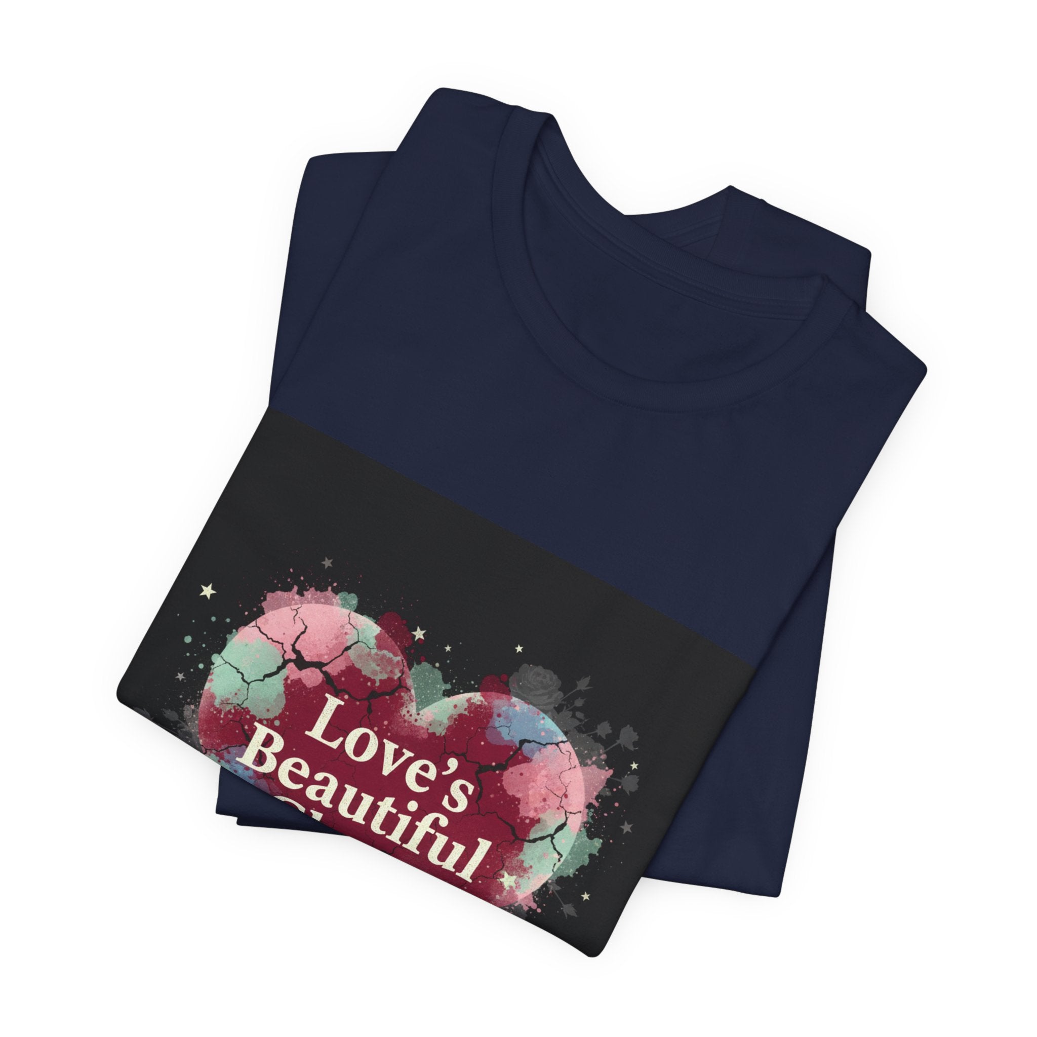 Love's Beautiful Chaos Tee | grunge heart shirt, distressed love tee