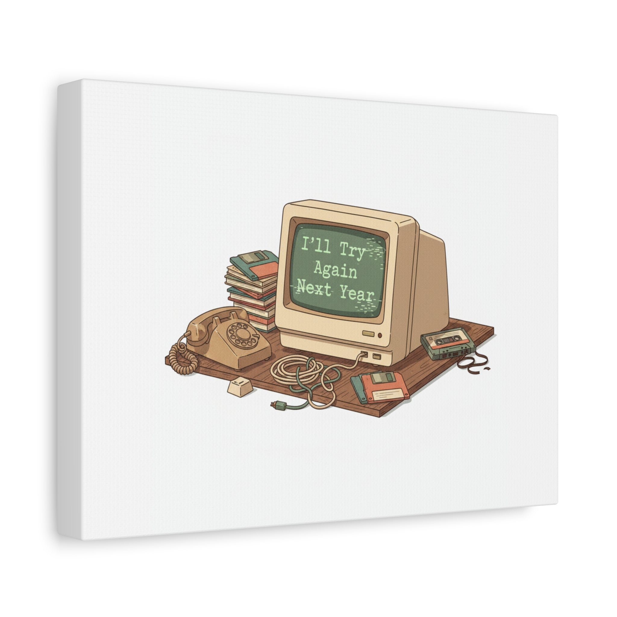 I’ll Try Again Next Year Canvas | Resolution Joke, January Burnout Poster