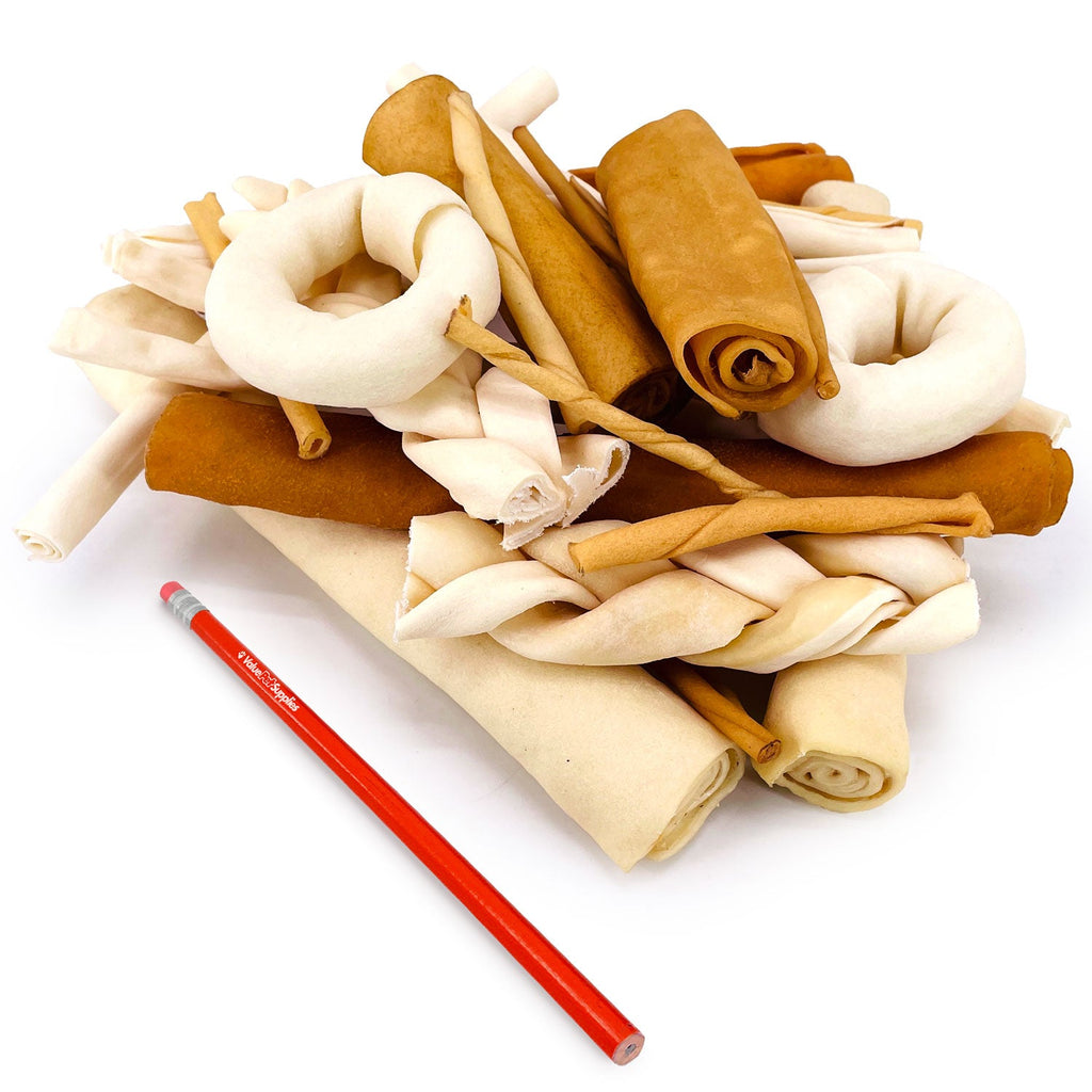 ValueBull USA Beef Rawhide, Varied Mix of Fun Shapes for Dogs, 2 Pound