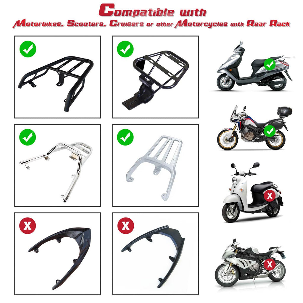 Yescom Motorcycle Trunk with Lights Quick Release Scooter Tour Pack