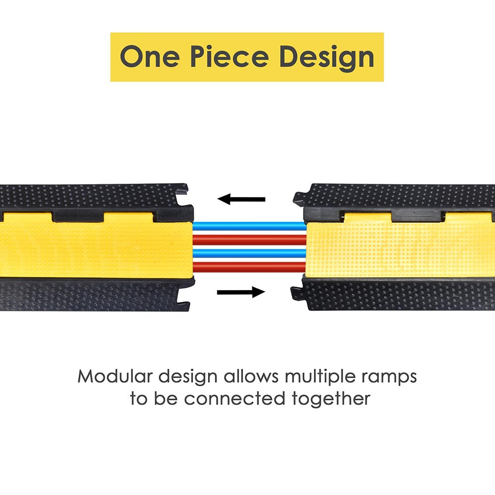 Yescom Cable Ramp Protector Rubber Cable Cover 2-Channel (Preorder)