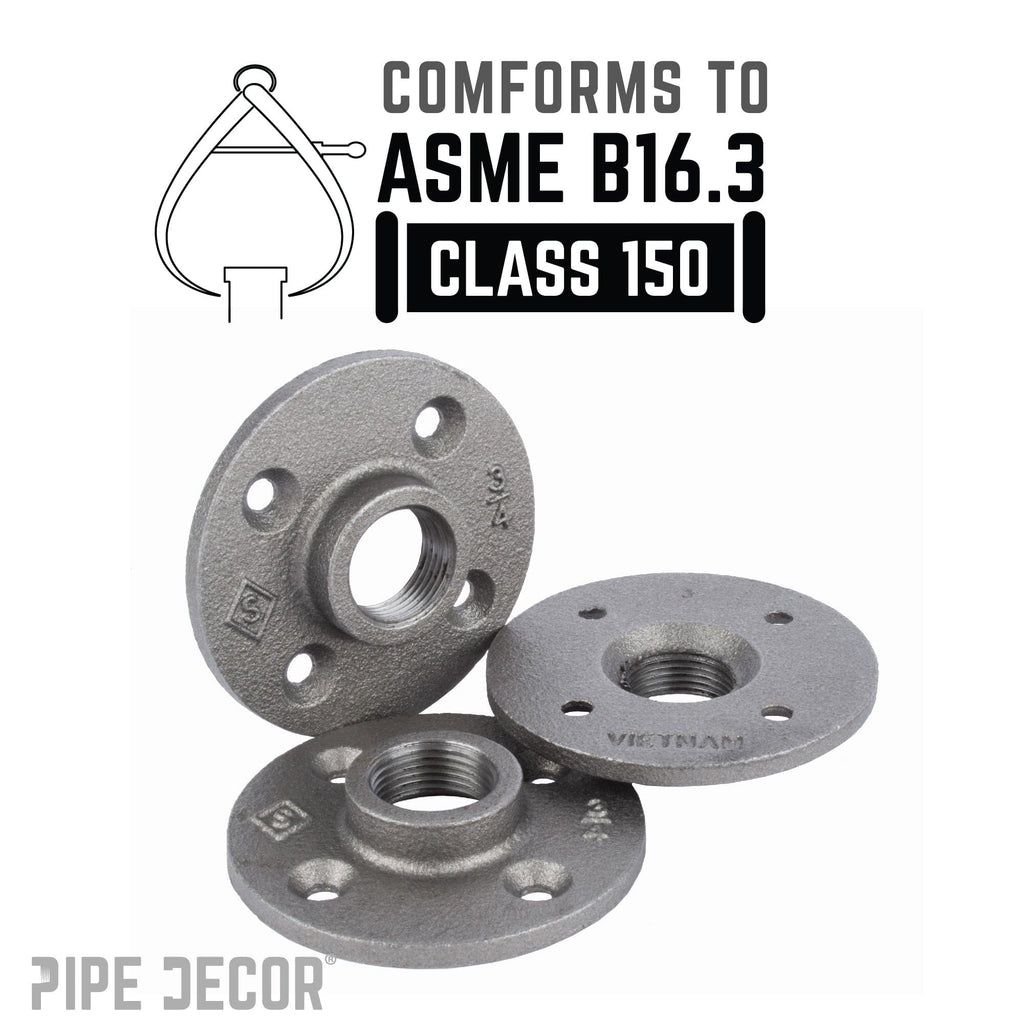 3/4 in. Black Floor Flange - PhishStones Products