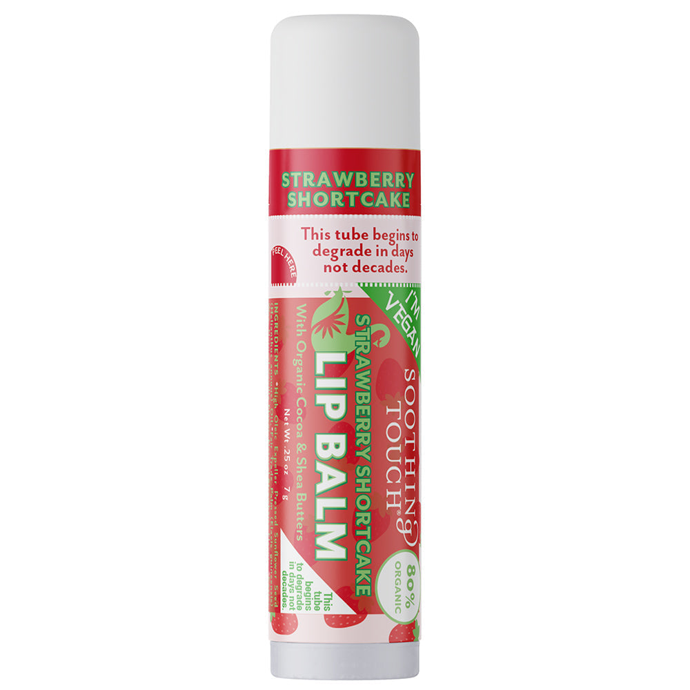 Soothing Touch - Organic Strawberry Lip Balm, 0.25 oz (Case of 12) - Hydrating, USA Made