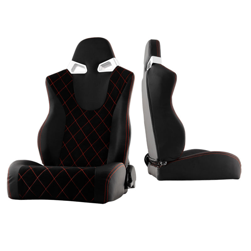 SPYDER Xtune Cg Style Racing Seat Pu (Double Slider) Black/Black Driver Side RST-CG-03-BKRX-DR 9933998