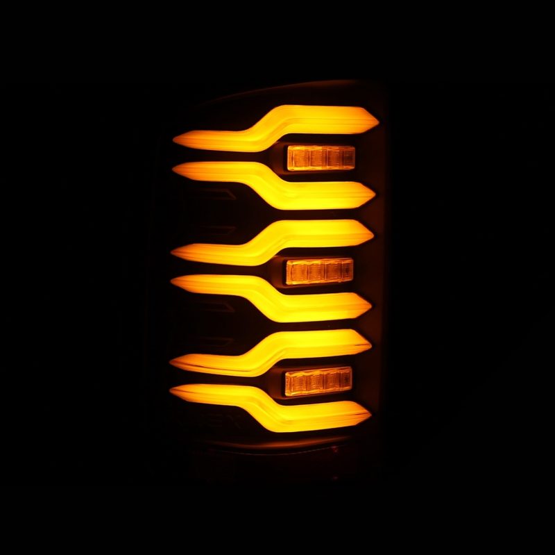 AlphaRex 14-18 GMC Sierra 1500/2500HD/3500HD LUXX-Series LED Tail Lights Blk w/Actv Light & Seq. Sig 630040 *Discontinued