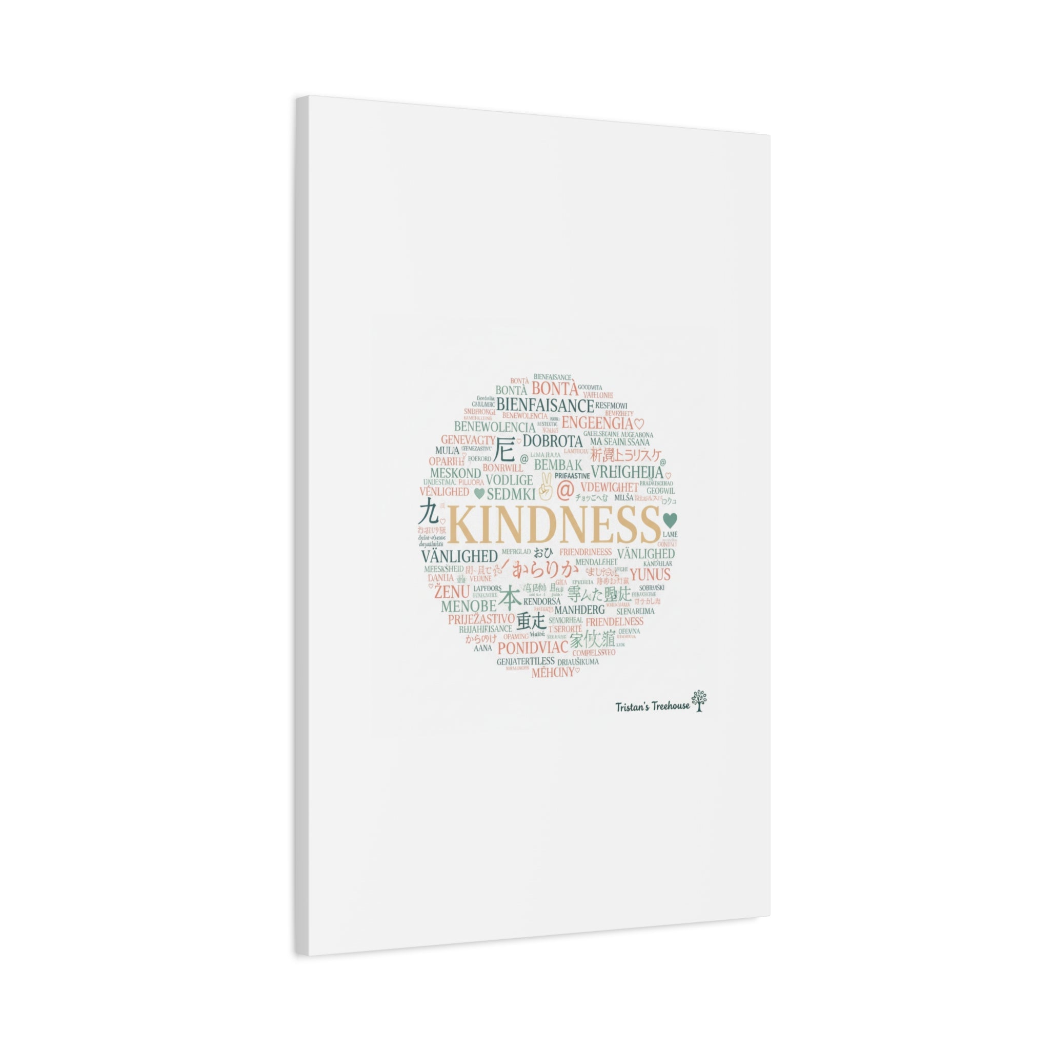 Kindness Word Cloud Canvas | Fresh Start Minimalist Wall Art