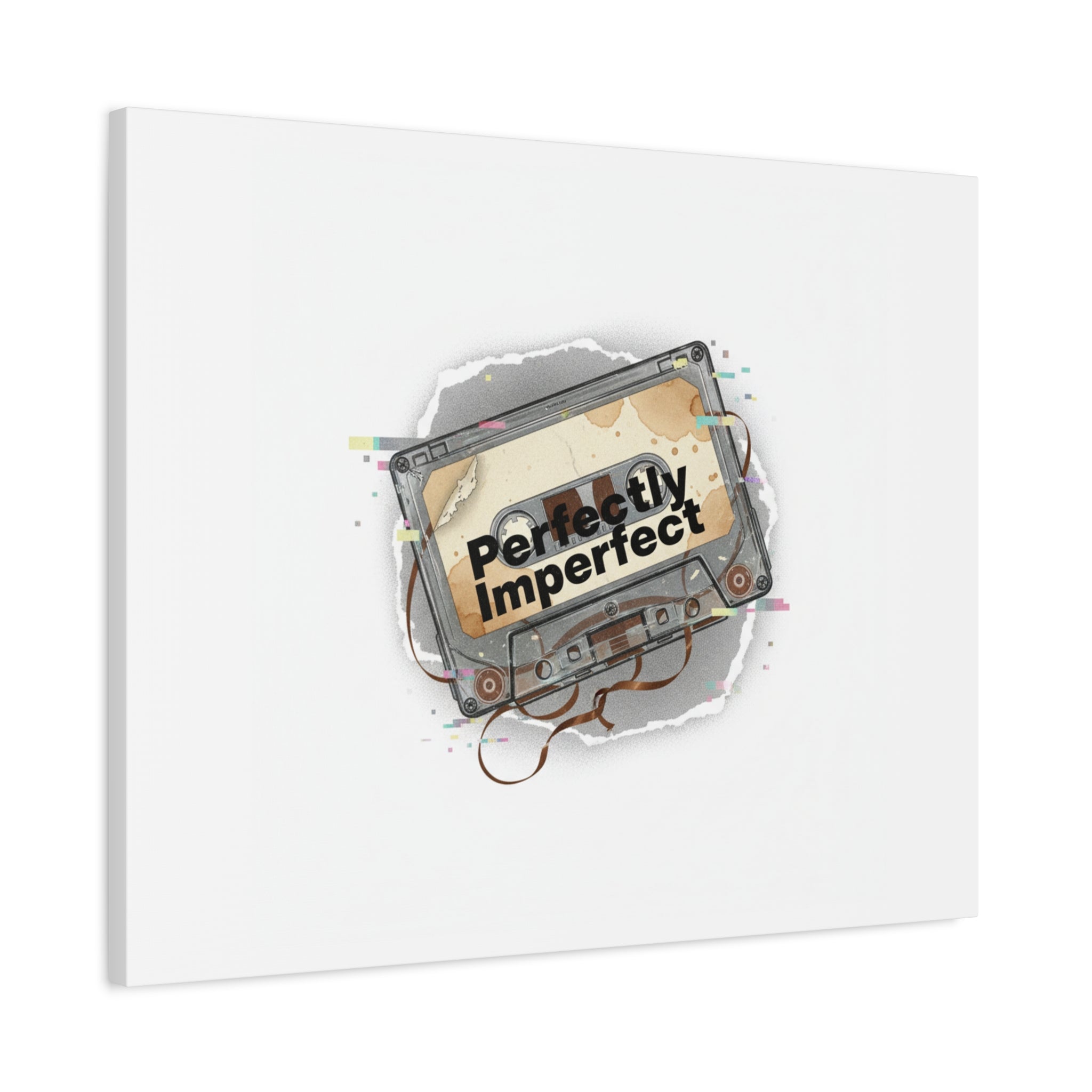 Perfectly Imperfect Cassette, Canvas Print | Analog Error, glitch art static