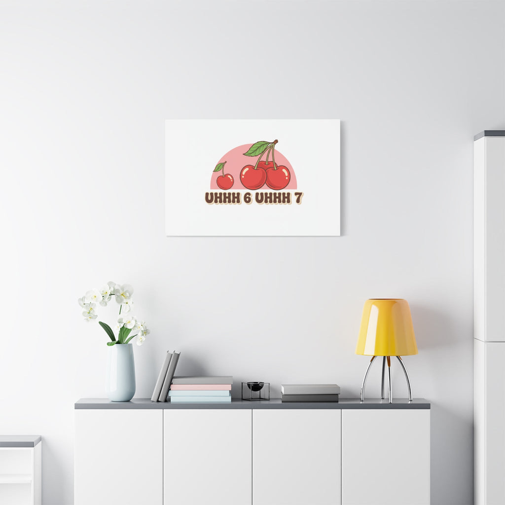 Six Severn Cherry Retro Graphic Canvas | kawaii fruit print, vintage cherry design