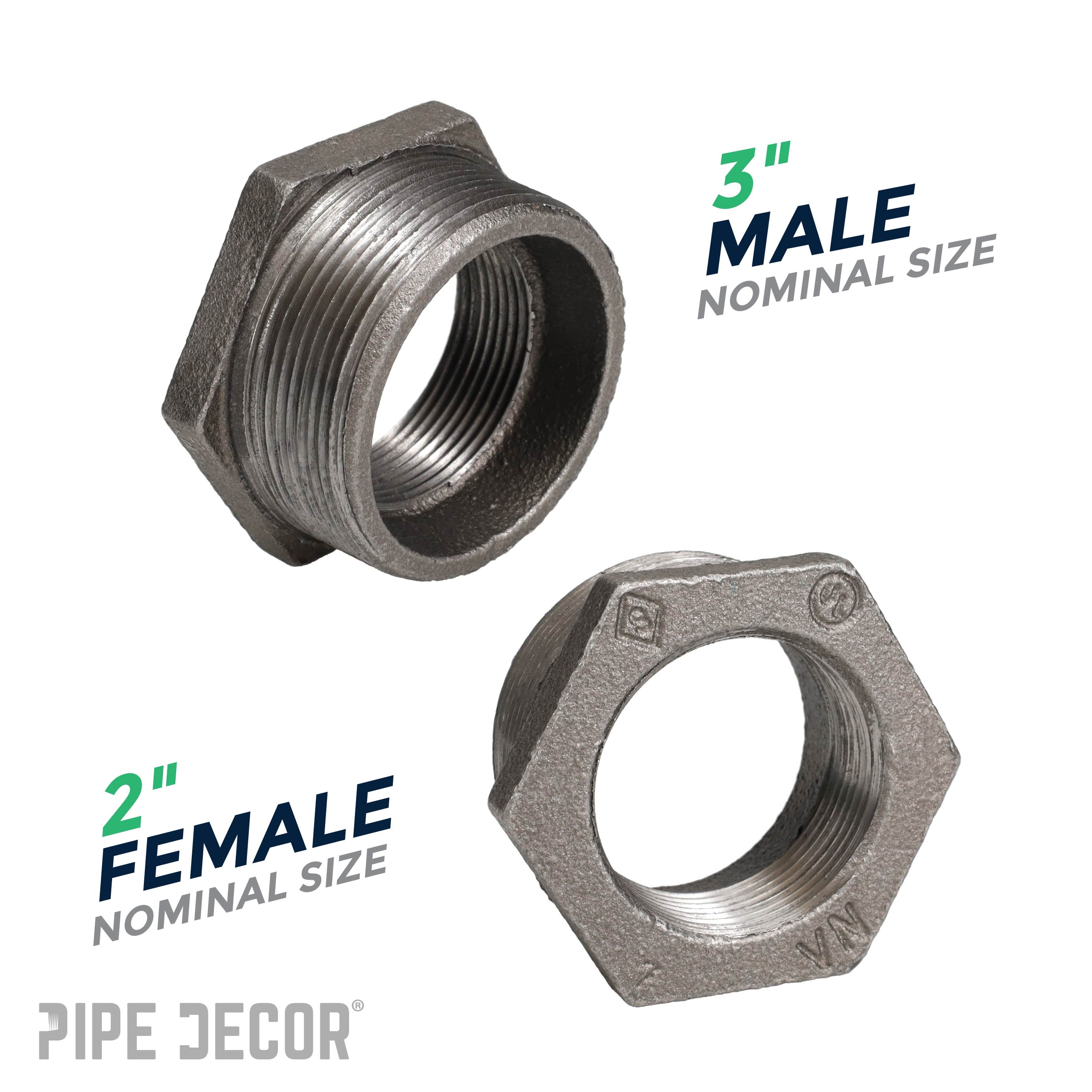3 in. x 2 in. Black Bushing