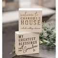 Grandma's House Engraved Block 2 Asstd.  (Pack of 4)