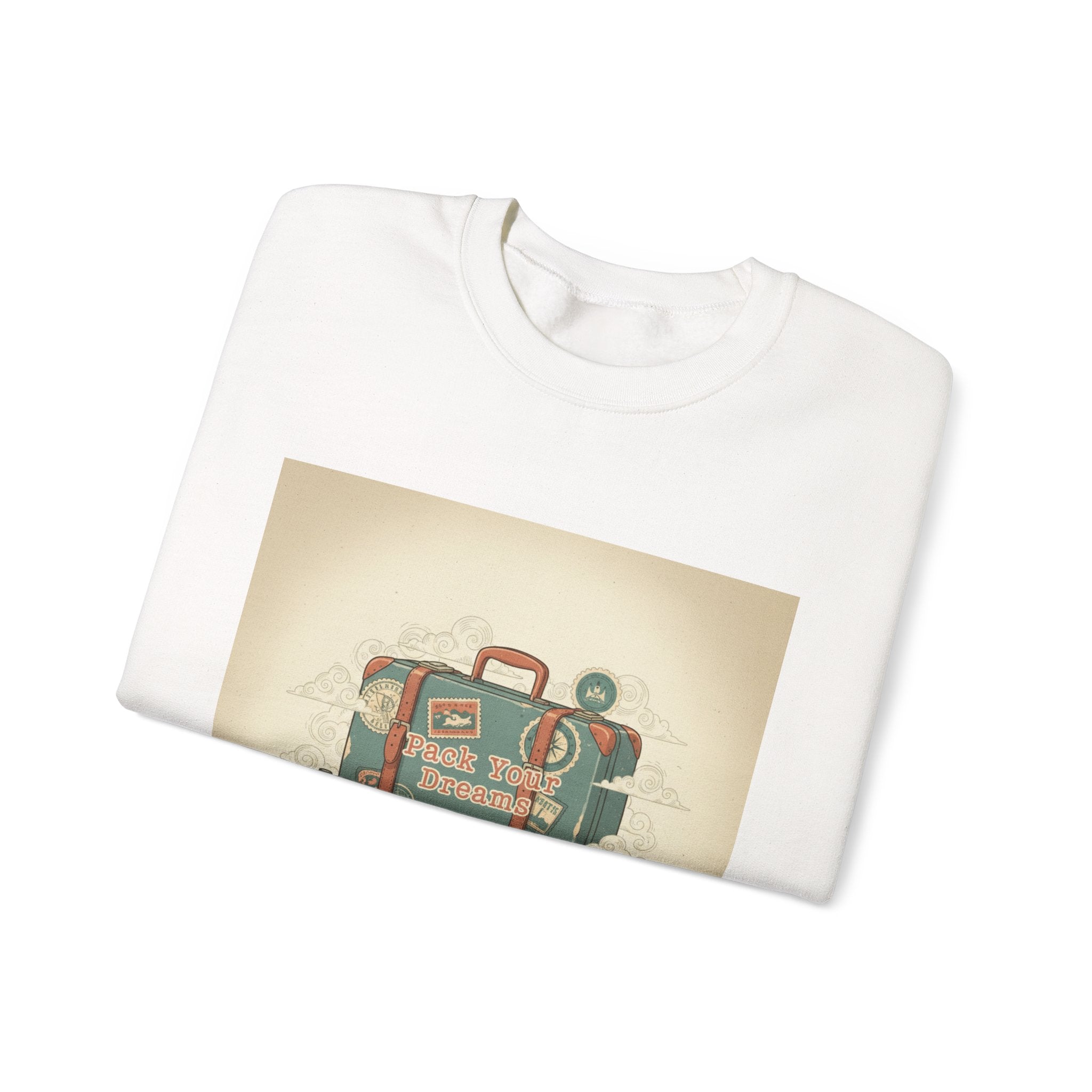 Vintage Passport Stamp Luggage Crewneck Sweatshirt | retro travel postcard, wanderlust design