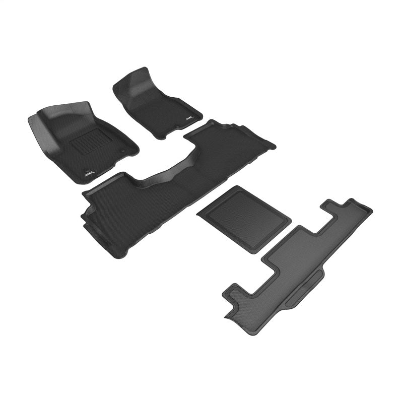 3D MAXpider 20-22 GMC Yukon 7-Seat Kagu 1st 2nd & 3rd Row - Black  L1GM03001509