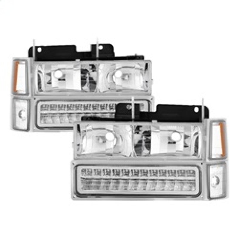 SPYDER Xtune 92-94 Blazer Full Size Corner/LED Bumper Headlights Chrome HD-JH-CCK88-LED-AM-C-SET 5069559