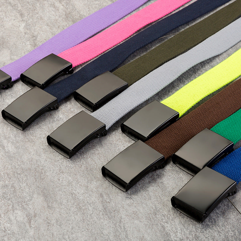 Snap-Clasp Canvas Mens Candy-Colored Belt