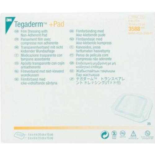 3M™ Tegaderm™ +Pad Film Dressing with Non-Adherent Pad - 3588