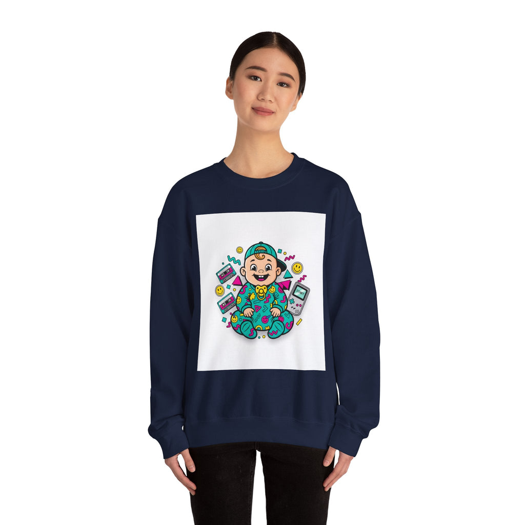Retro Gamer Baby Crewneck Sweatshirt — Cute Arcade Controller Design