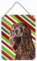 Boykin Spaniel Candy Cane Christmas Wall or Door Hanging Prints Aluminum Metal Sign Kitchen Wall Bar Bathroom Plaque Home Decor Front Door Plaque, 12x16, Multicolor