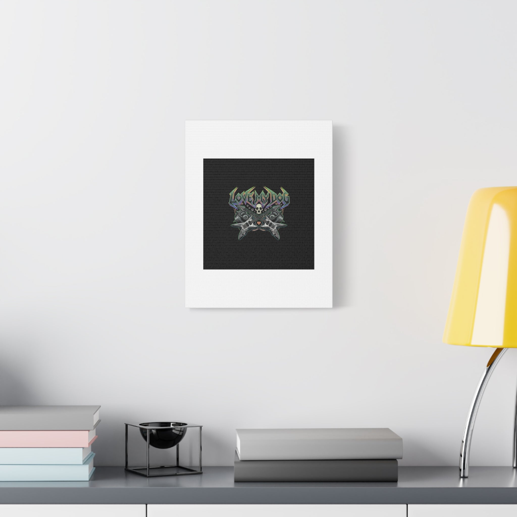 Love My Dog metal font Canvas | gothic wellness quote, edgy self-care merch
