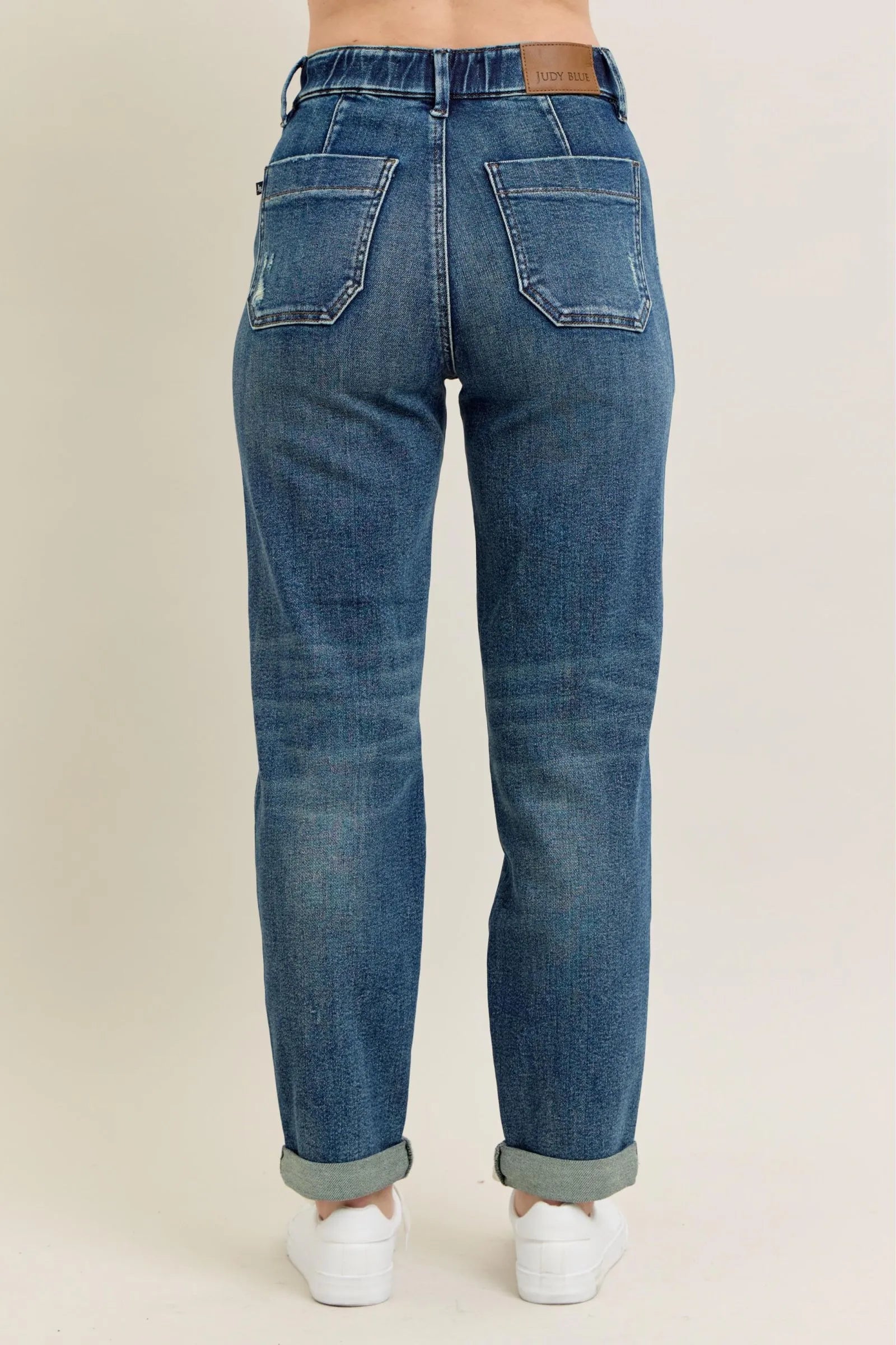 Judy Blue Full Size HW Vintage Wash Jeans w/ Drawstring Plus Size