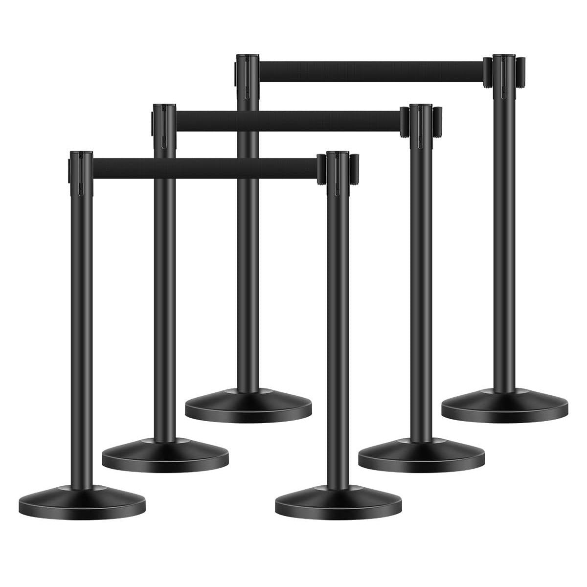 Yescom 6pcs Crowd Control Stanchions with 6.5ft Retractable Belt