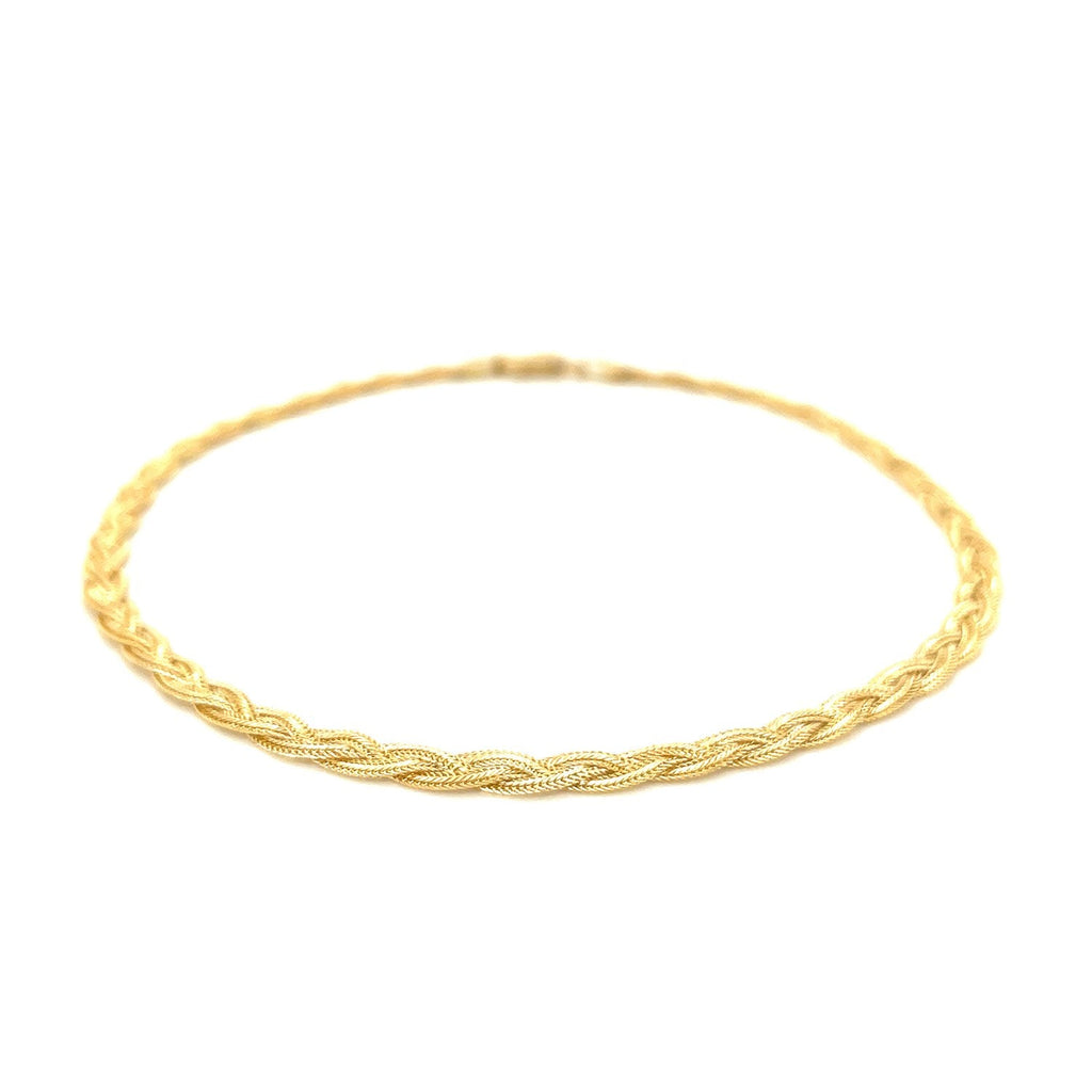 3.5mm 14k Yellow Braided Foxtail Anklet - PhishStones Products