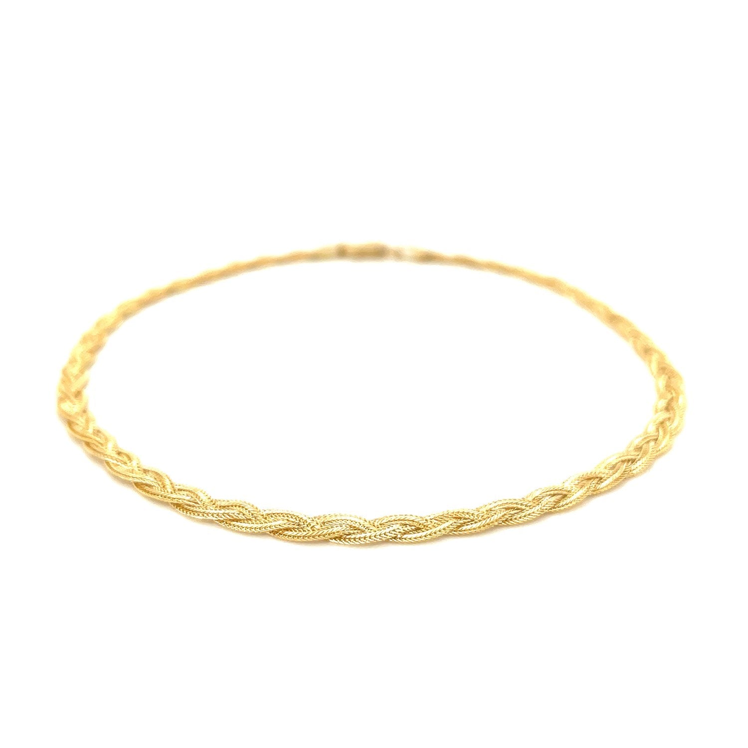 3.5mm 14k Yellow Braided Foxtail Anklet - PhishStones Products