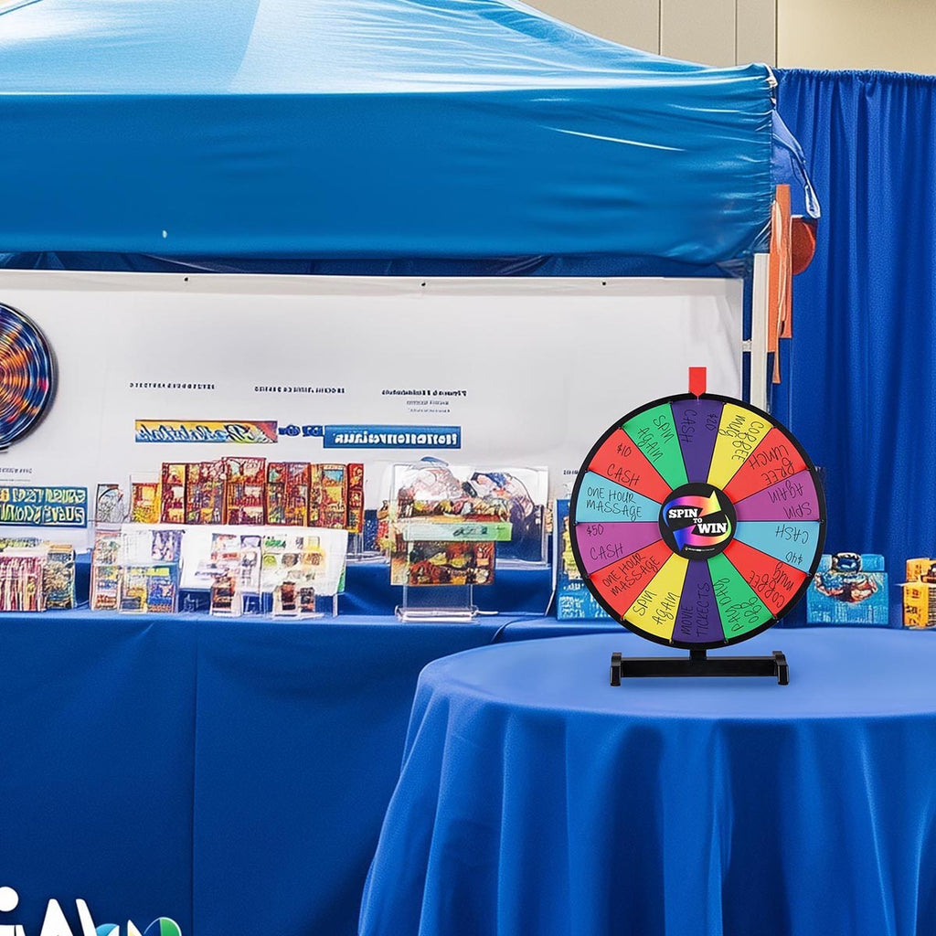 WinSpin 18" Tabletop Prize Wheel Dry Erase, Dark Rainbow