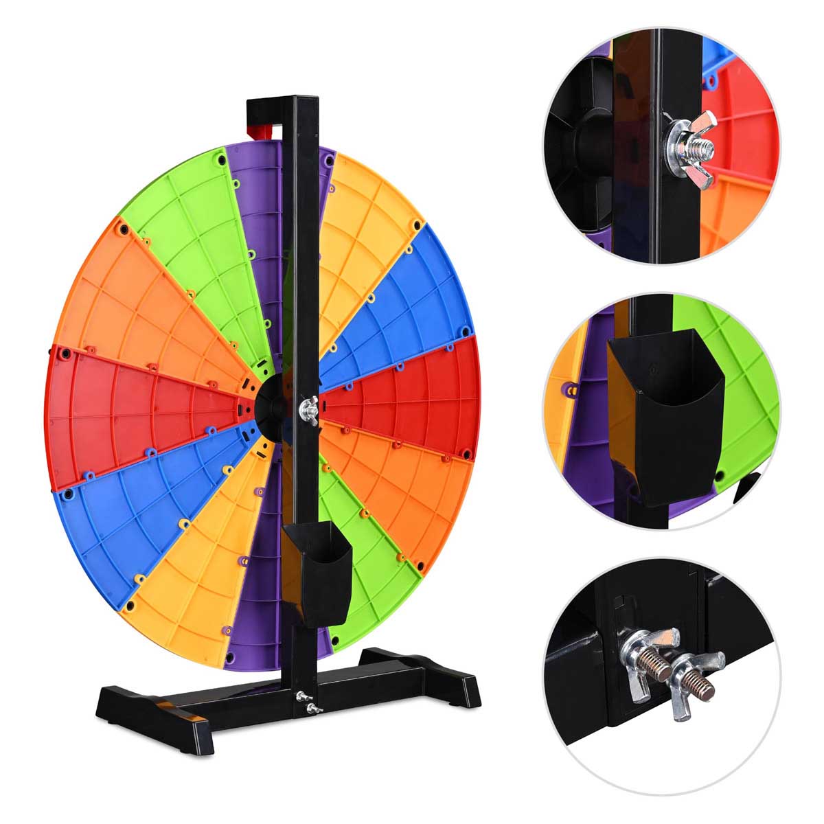 WinSpin 24" Modular Dry Erase Spin Wheel Customizable Color Slots(12)