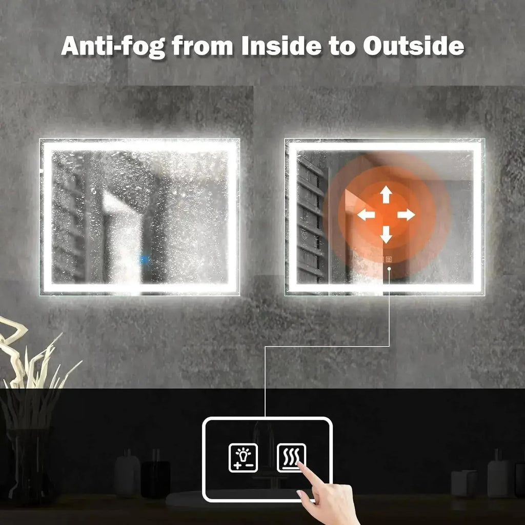 24 x 32  Inch Center Glow LED Bathroom Mirror