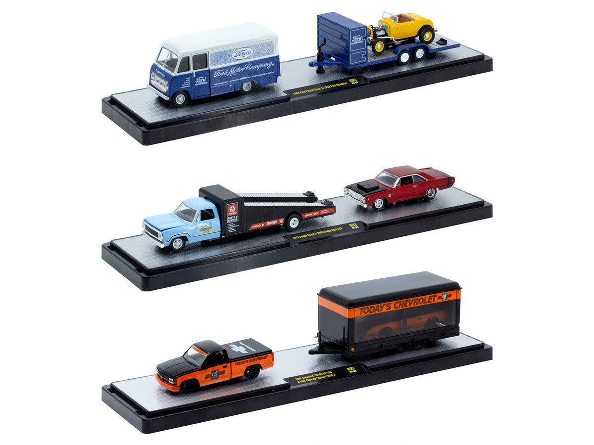 Auto Haulers Set of 3 Trucks Release 93 Limited Edition to 6000 pieces Worldwide 1/64 Diecast Model Cars by M2 Machines
