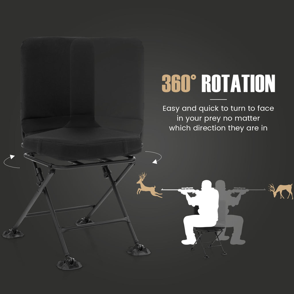 Swivel Folding Chair with Backrest and Padded Cushion