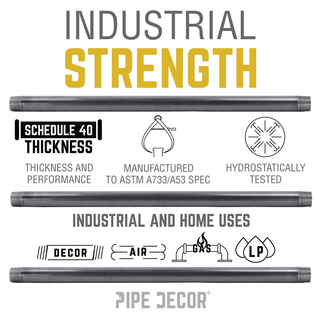 1 in. x 2 in. Black Pipe