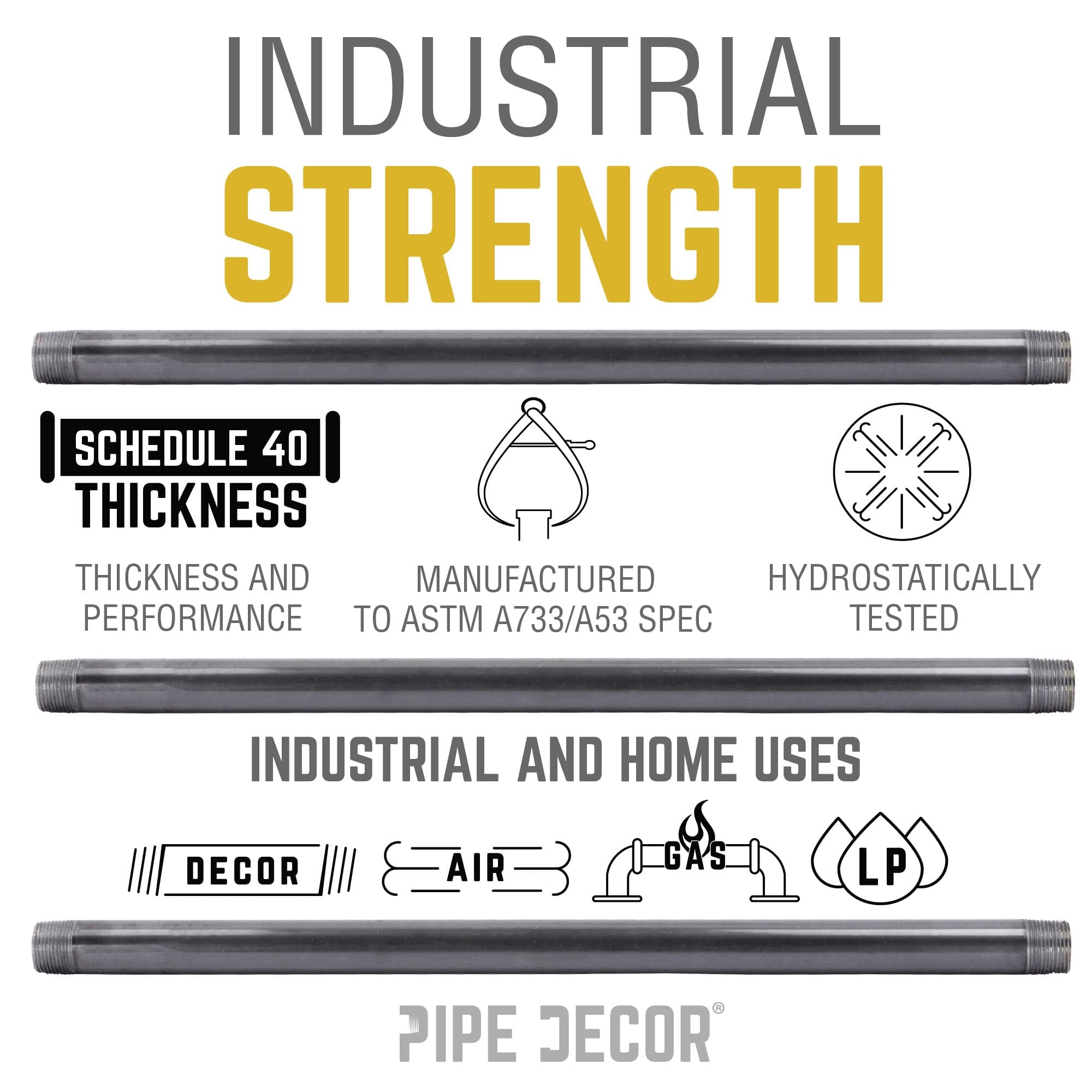 3/8 in. x 2 1/2 in. Black Pipe