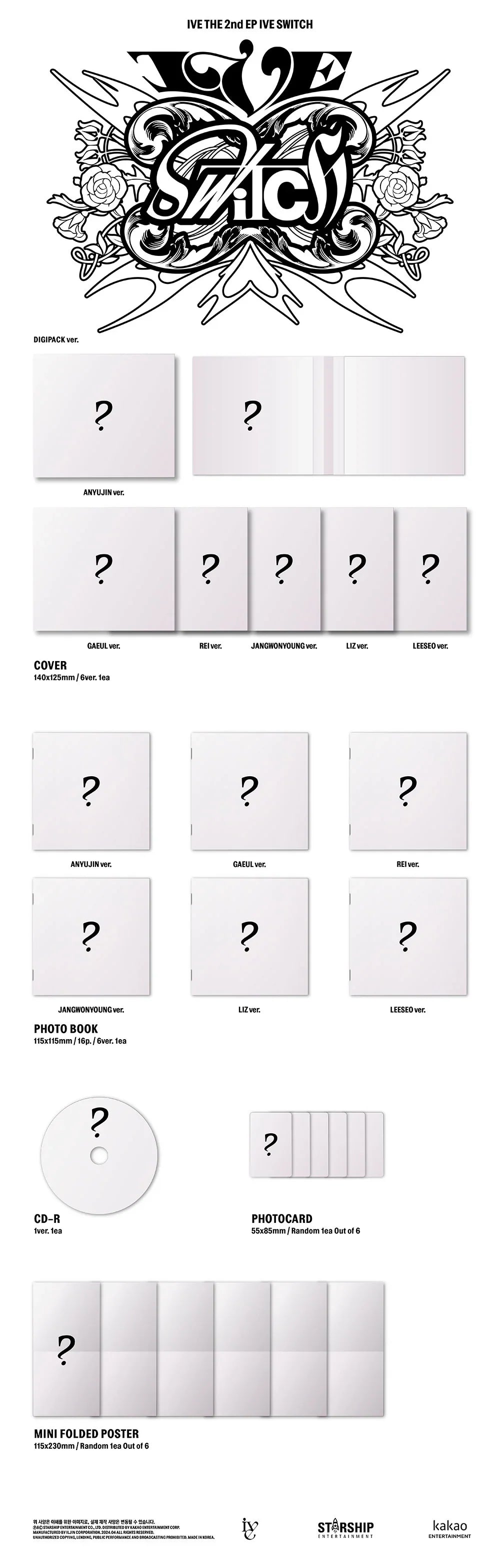 IVE 2nd Ep Album - IVE Switch Digipack Ver. Limited Edition (Random)