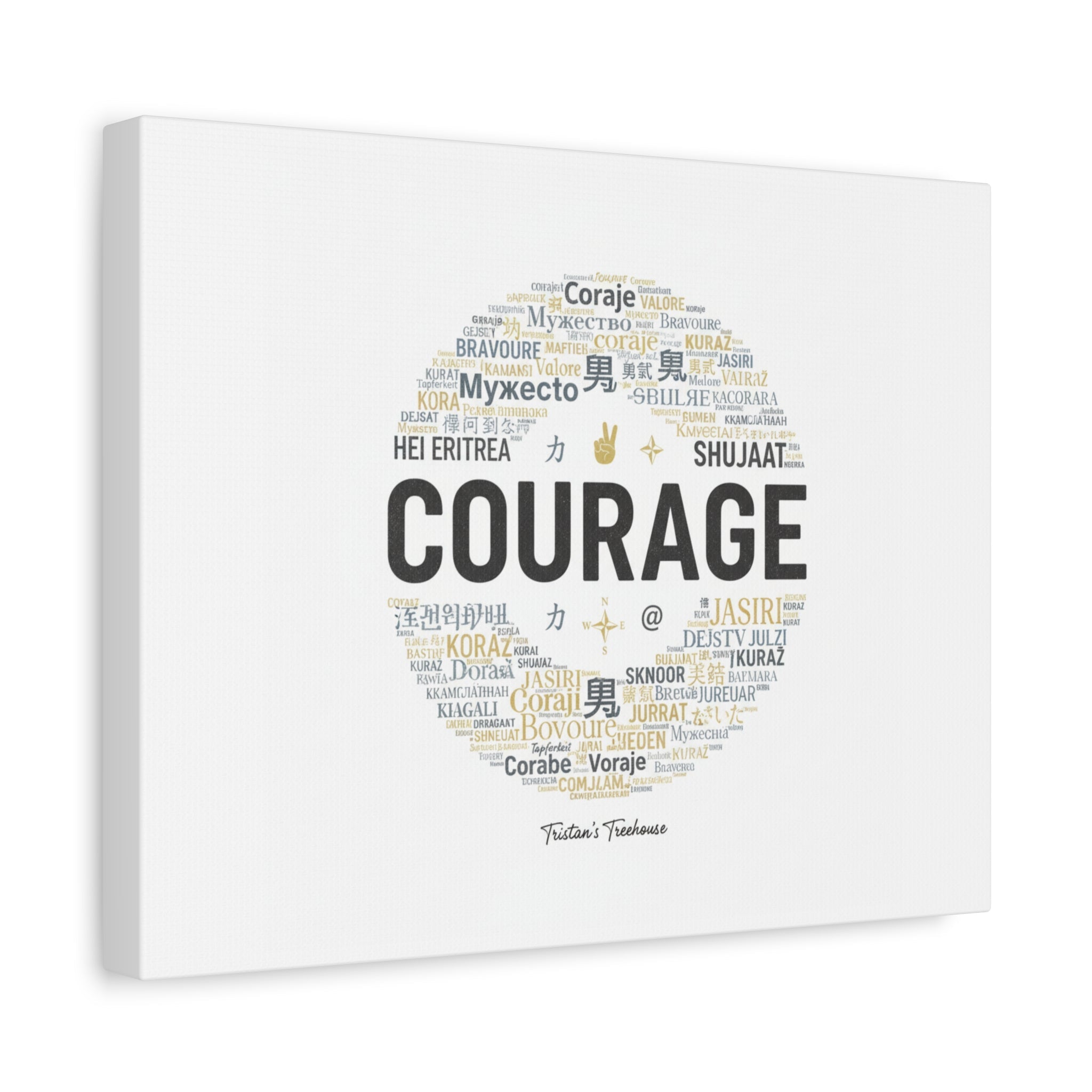 Courage Word Cloud Canvas | Fresh-Start Minimalism art print