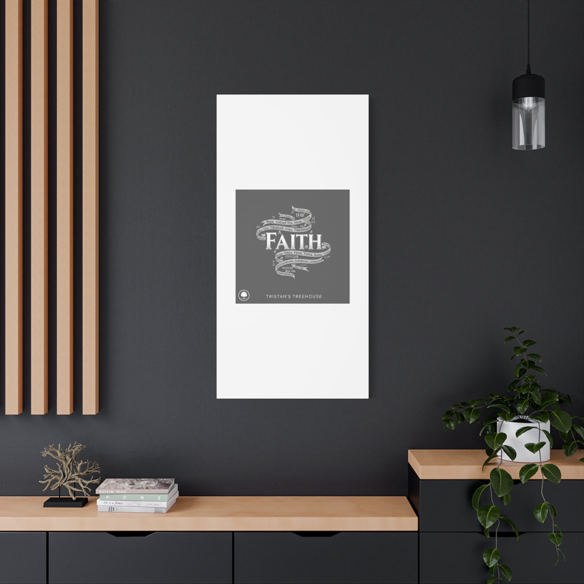 handwritten faith ribbon Canvas | sketch aesthetic, doodle design