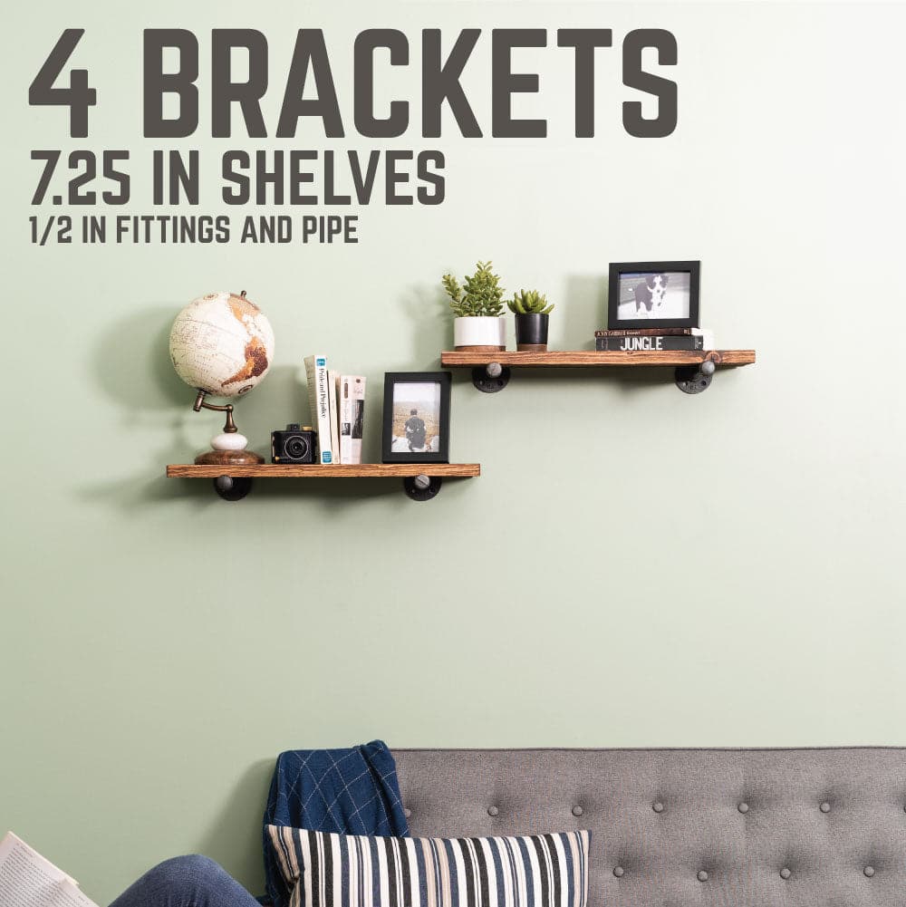 1/2 in. x 8 in. Shelf Bracket Kit, 4 Pack
