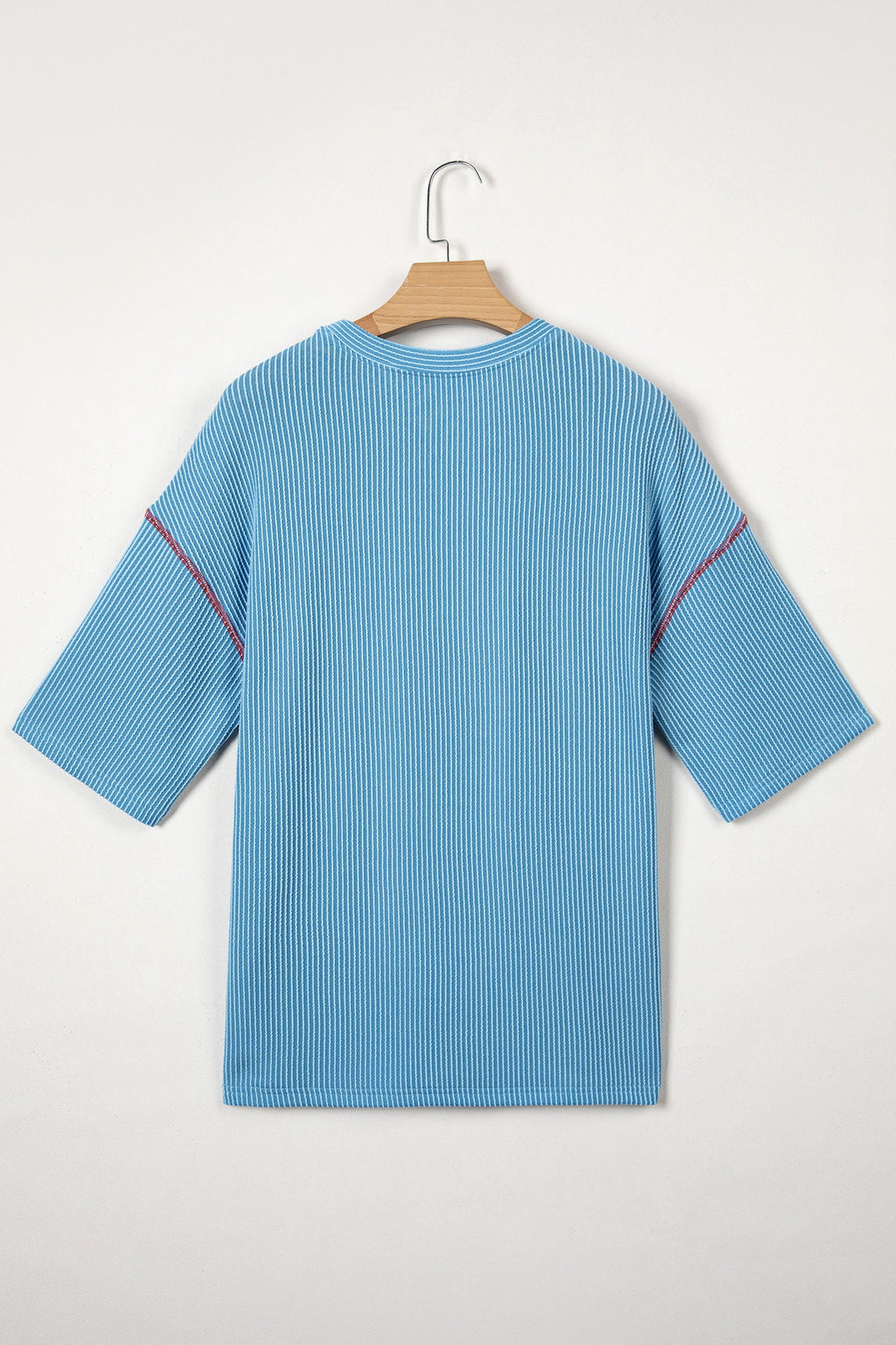 White USA Graphic Half Sleeve Loose Ribbed Top