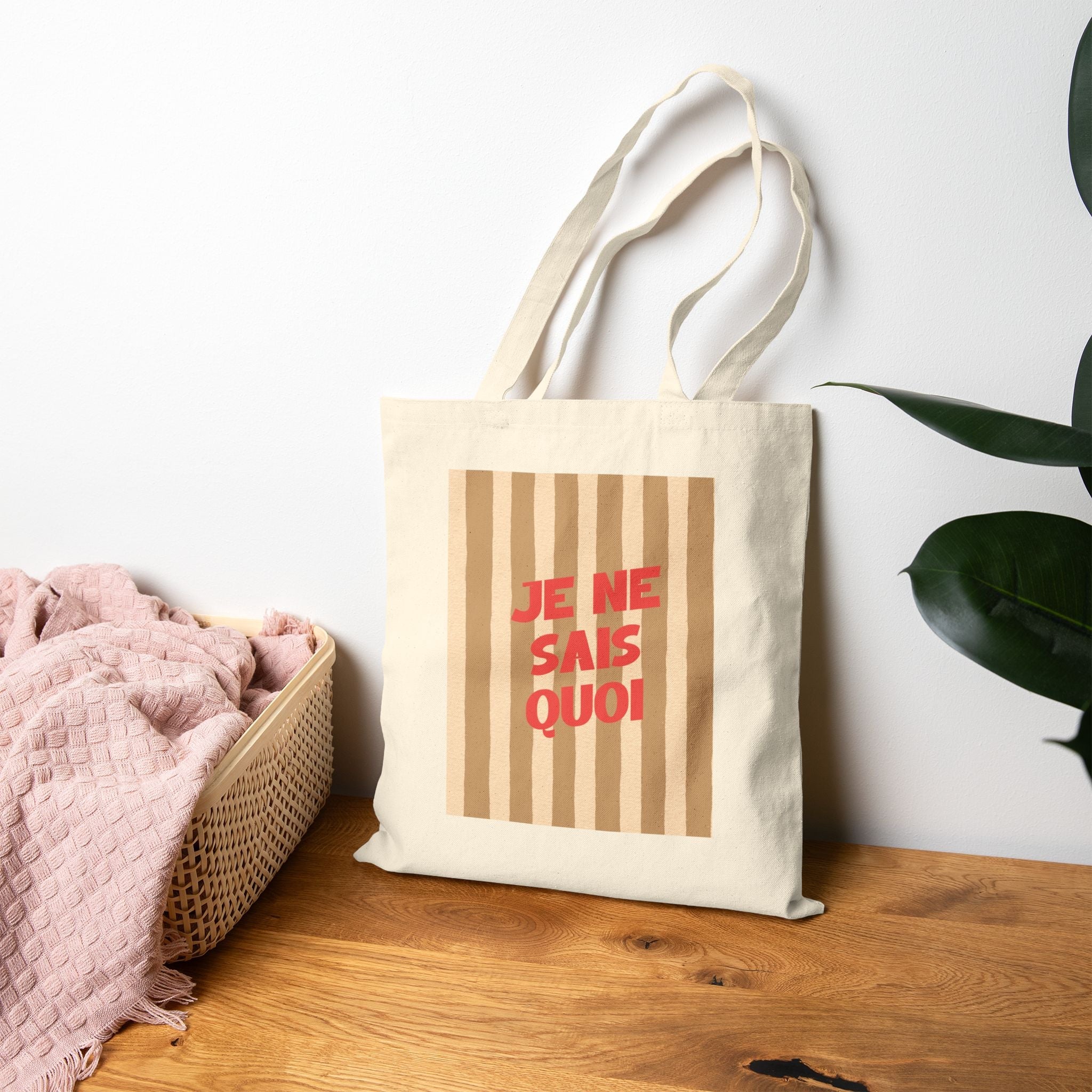 Preppy Cotton Canvas Tote - Je Ne Sais Quoi