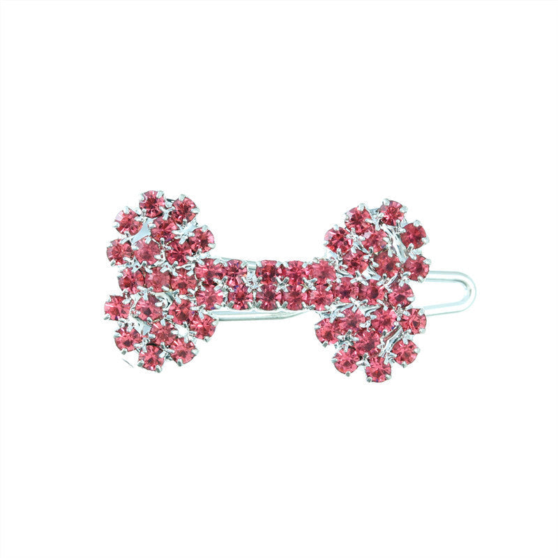 Pet Cat And Dog Ornament Diamond Dog Bone Barrettes