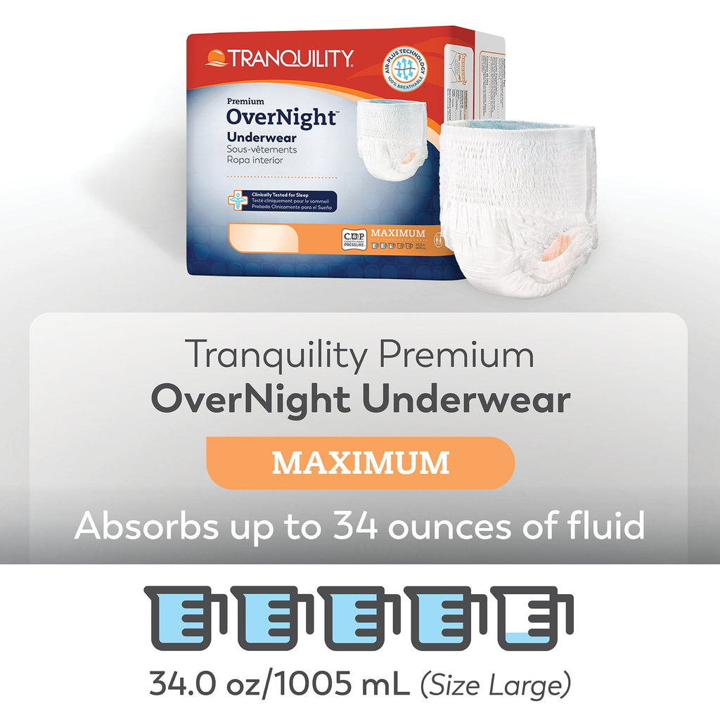 Tranquility Premium OverNight Disposable Absorbent Underwear, Small 2114