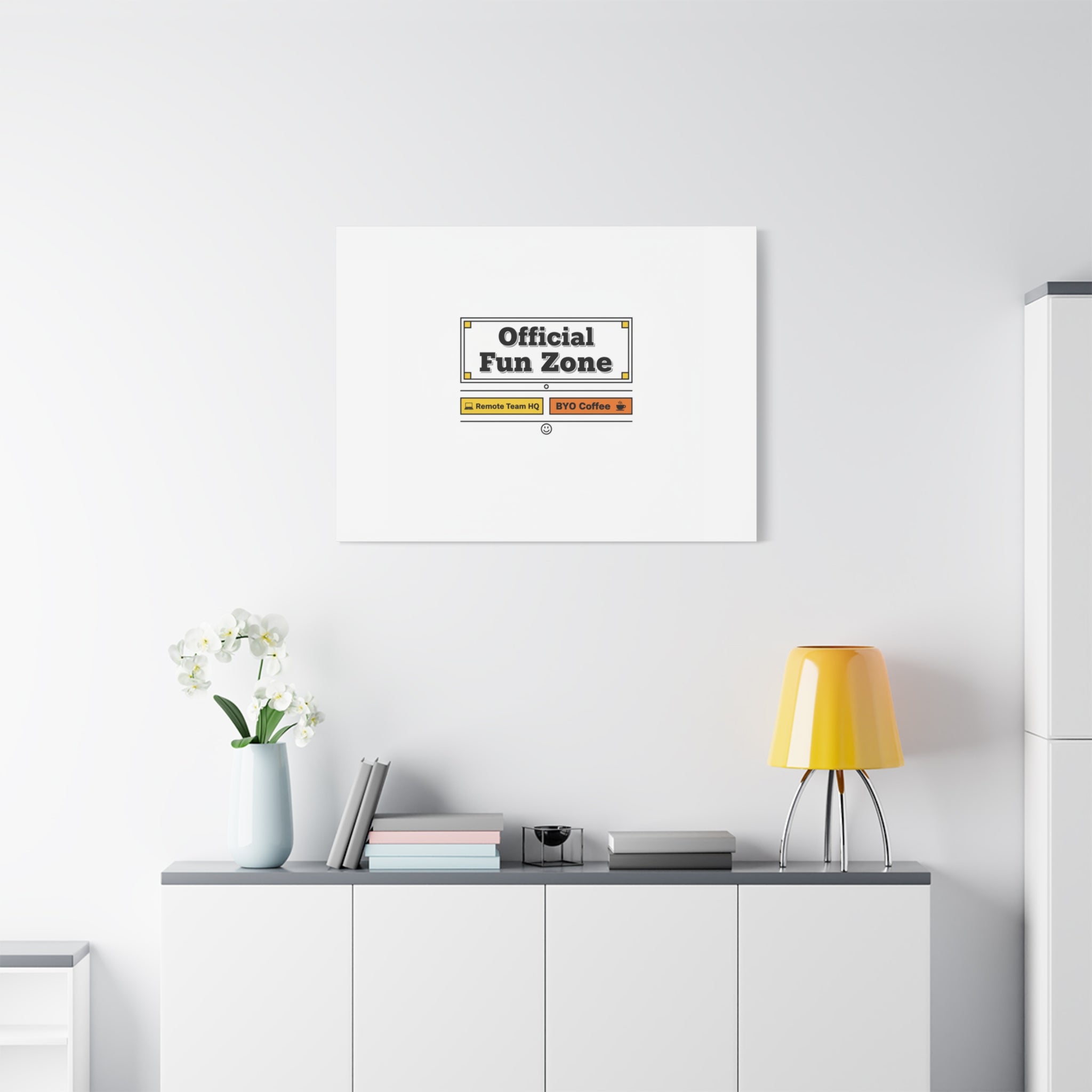 Official Fun Zone Canvas, Office Sign Parody, Workplace Humor, Notice Label