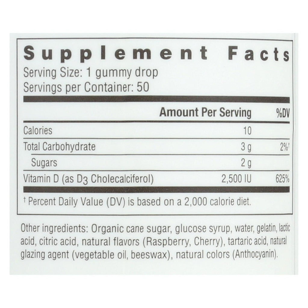 Rainbow Light Berry-D-Licious Vitamin D3 Raspberry Gummies, 2500 IU, 50 Count